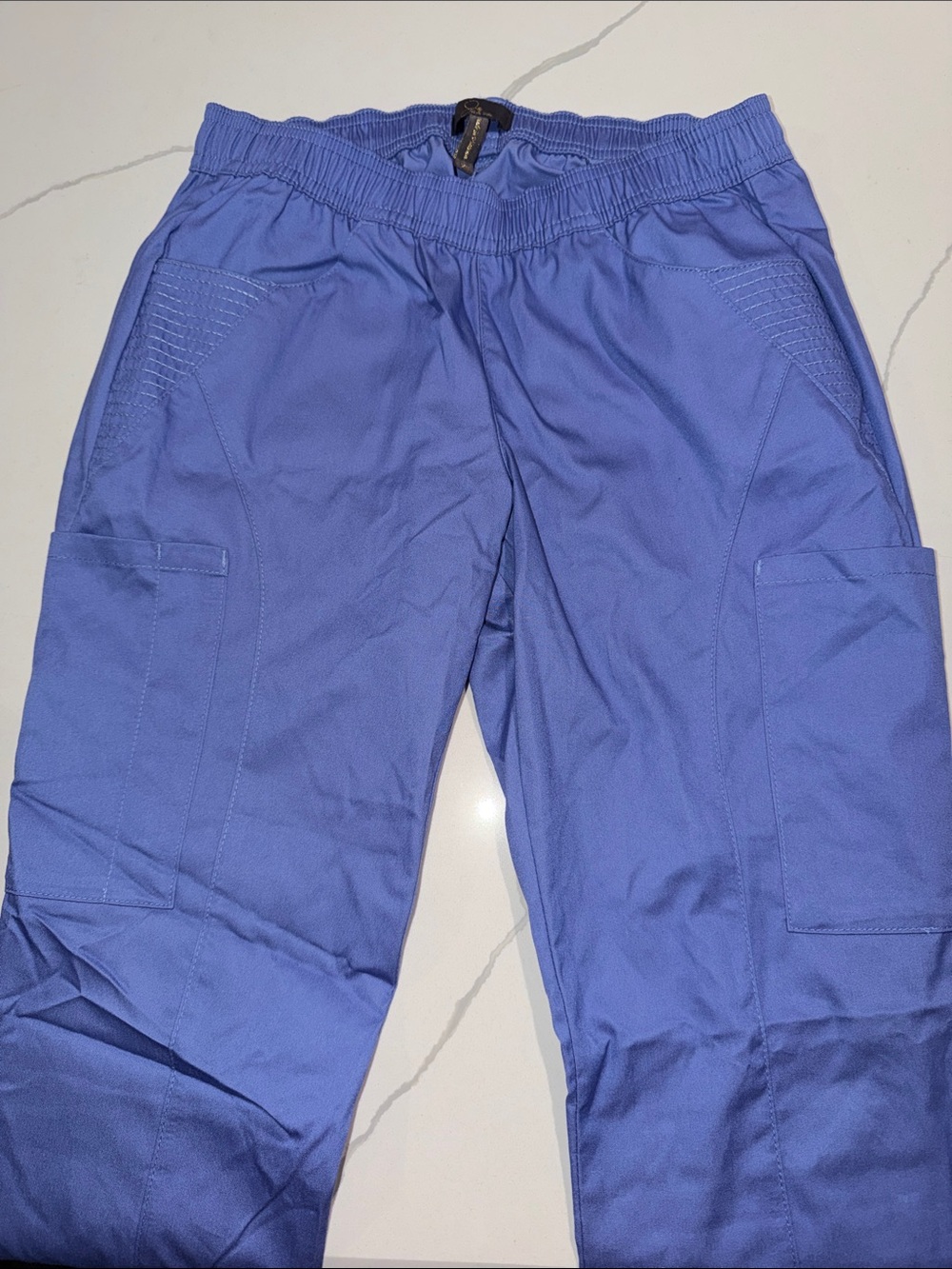 Jaanuu Women's Cargo Scrub Pants in Periwinkle